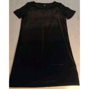 Apostrophe Velour/Velvet Feel Short Black‎ Dress Size Medium Machine Washable